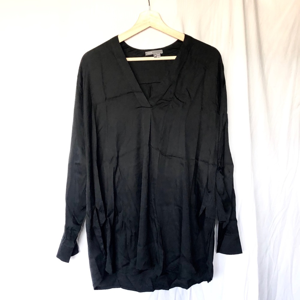 Vince black silk blouse/tunic
